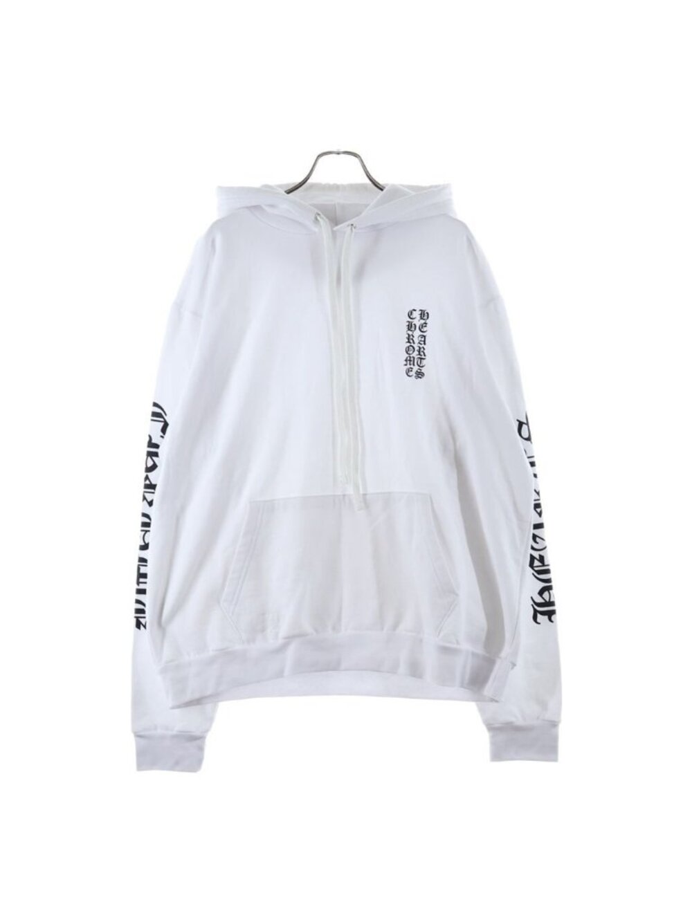 Chrome Hearts Vertical Logo Hoodie Arm Print Sweatshirt Pullover White
